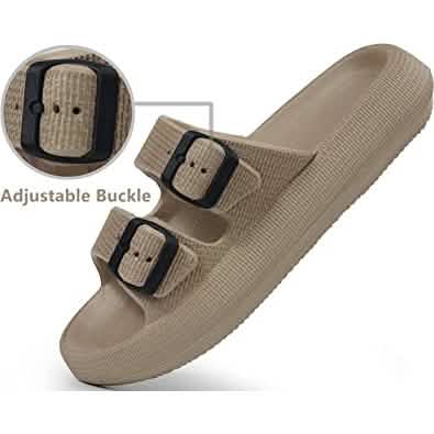 Pillow Sandals Thick Sole Adjustable Buckles EVA Cloud Slides Slippers DailySale