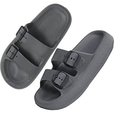 Pillow Sandals Thick Sole Adjustable Buckles EVA Cloud Slides Slippers DailySale
