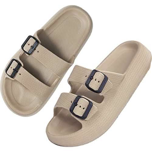 Pillow Sandals Thick Sole Adjustable Buckles EVA Cloud Slides Slippers DailySale