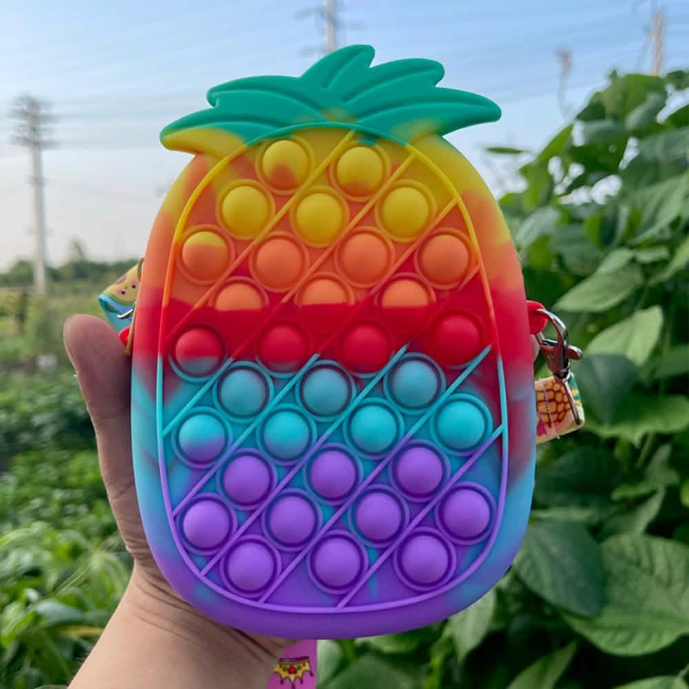 Pineapple Push Pop Pouch With Zipper & Strap DailySale