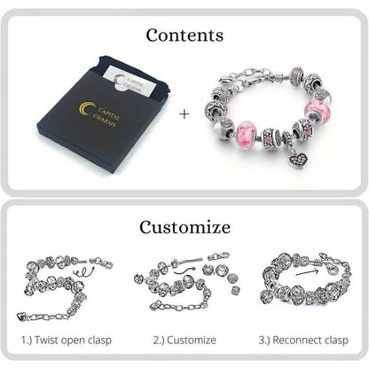 Pink Heart-Shaped Pendant Bracelet DailySale