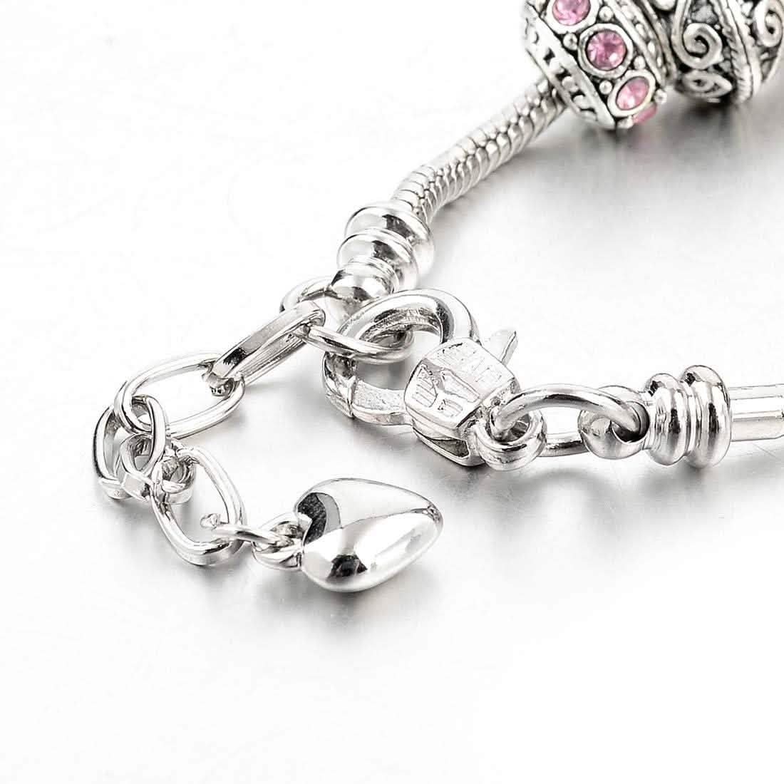 Pink Swarovski Elements Crystal And Heart Charm DailySale