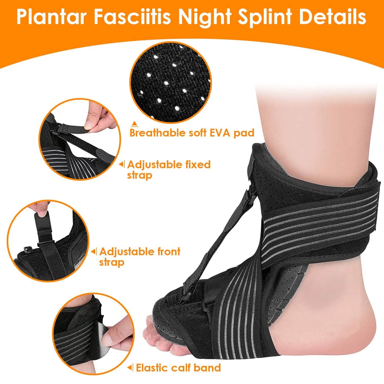 Plantar Fasciitis Night Splint Adjustable Foot Orthotic Brace DailySale