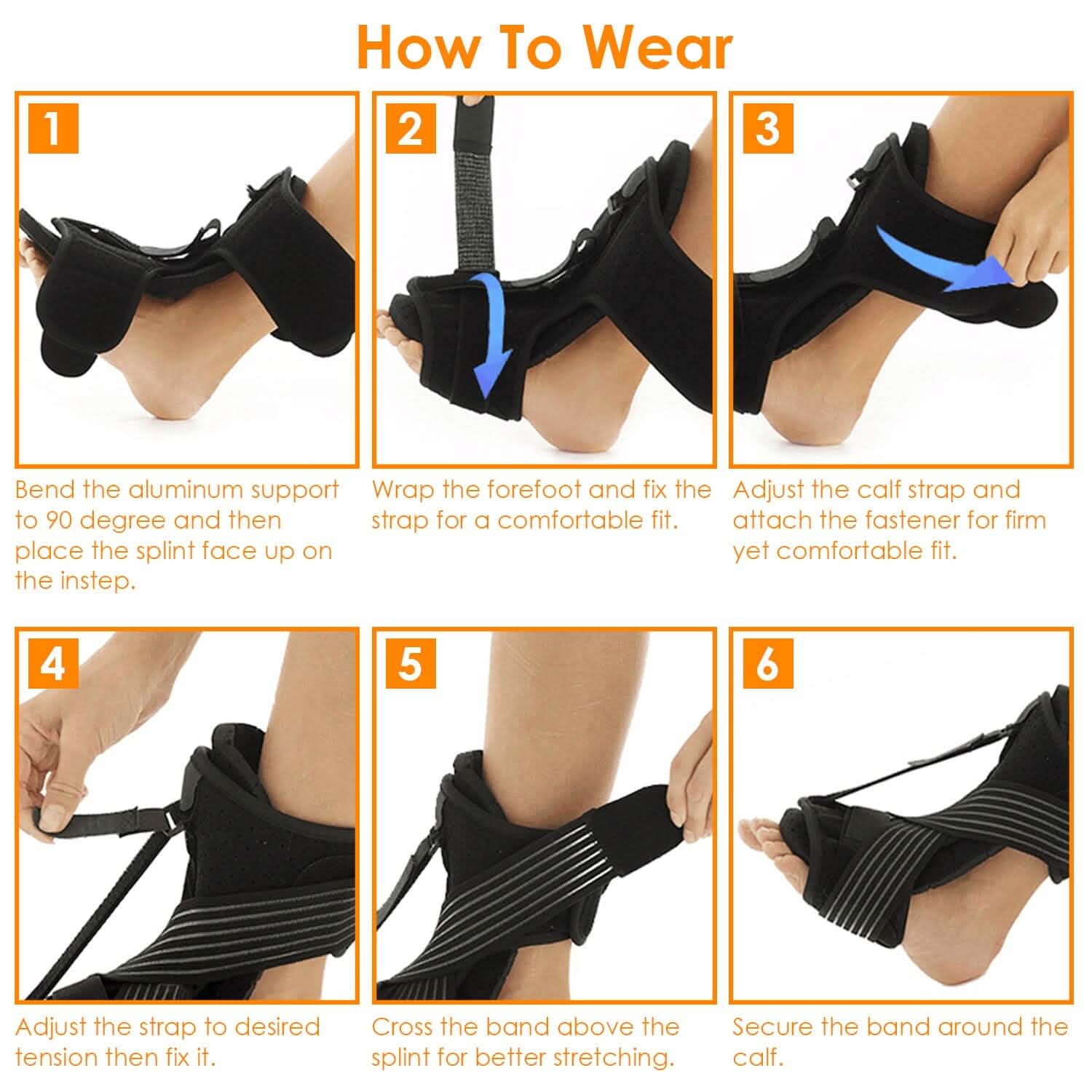 Plantar Fasciitis Night Splint Adjustable Foot Orthotic Brace DailySale