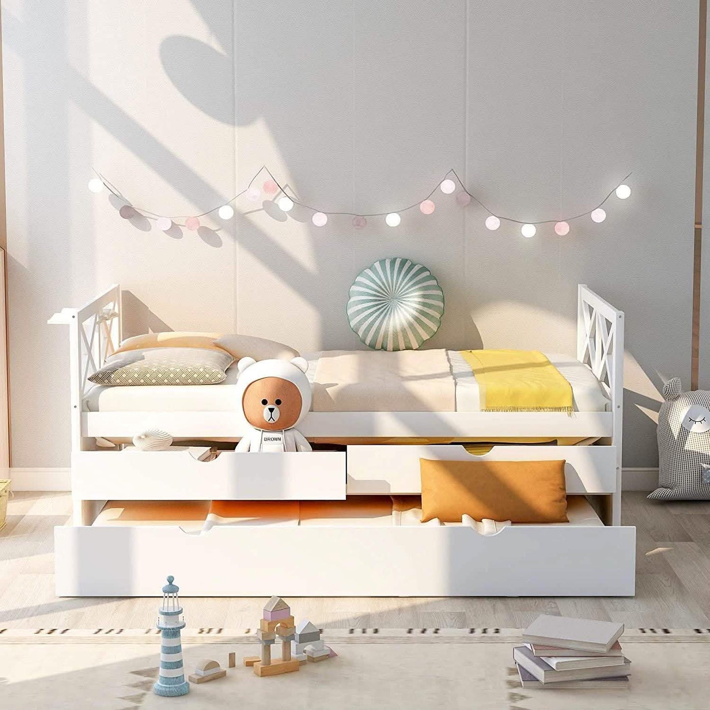 Platform Storage Bed with Trundle DailySale