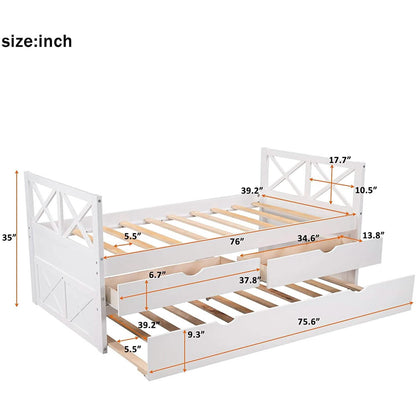 Platform Storage Bed with Trundle DailySale