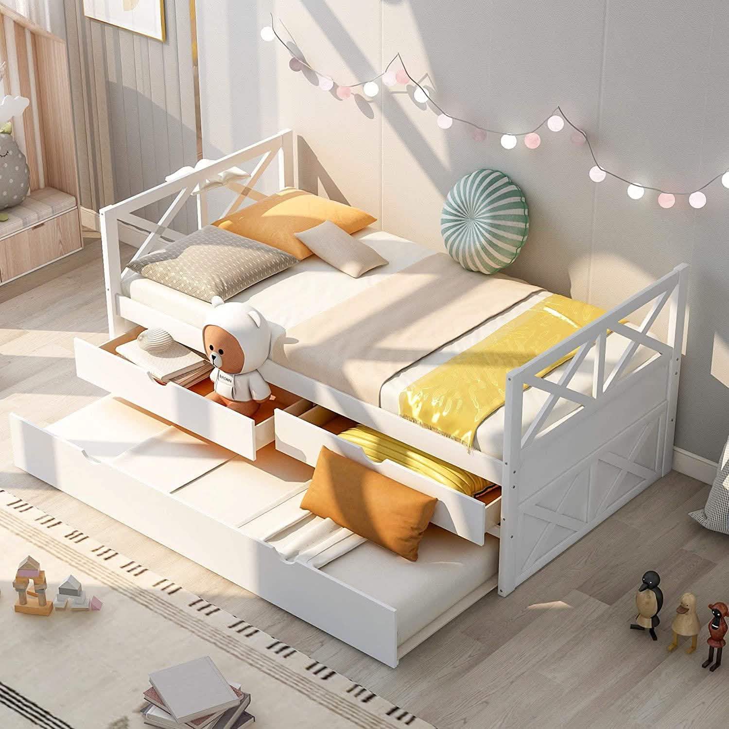 Platform Storage Bed with Trundle DailySale