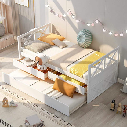 Platform Storage Bed with Trundle DailySale