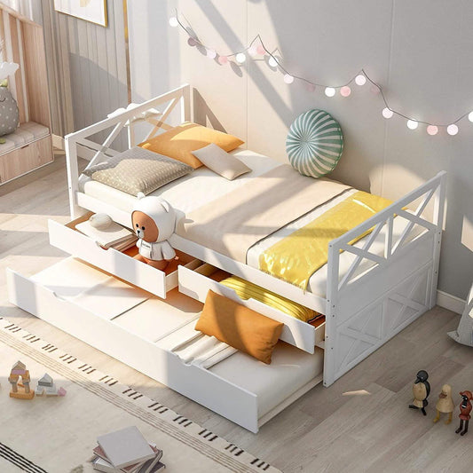 Platform Storage Bed with Trundle DailySale