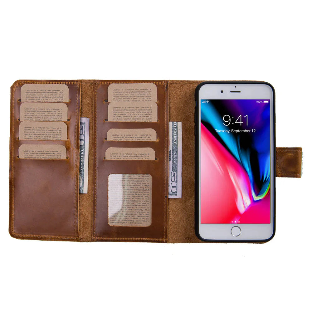 Santa iPhone SE / 8 / 7 Leather Detachable Wallet Case Mizuri Leather