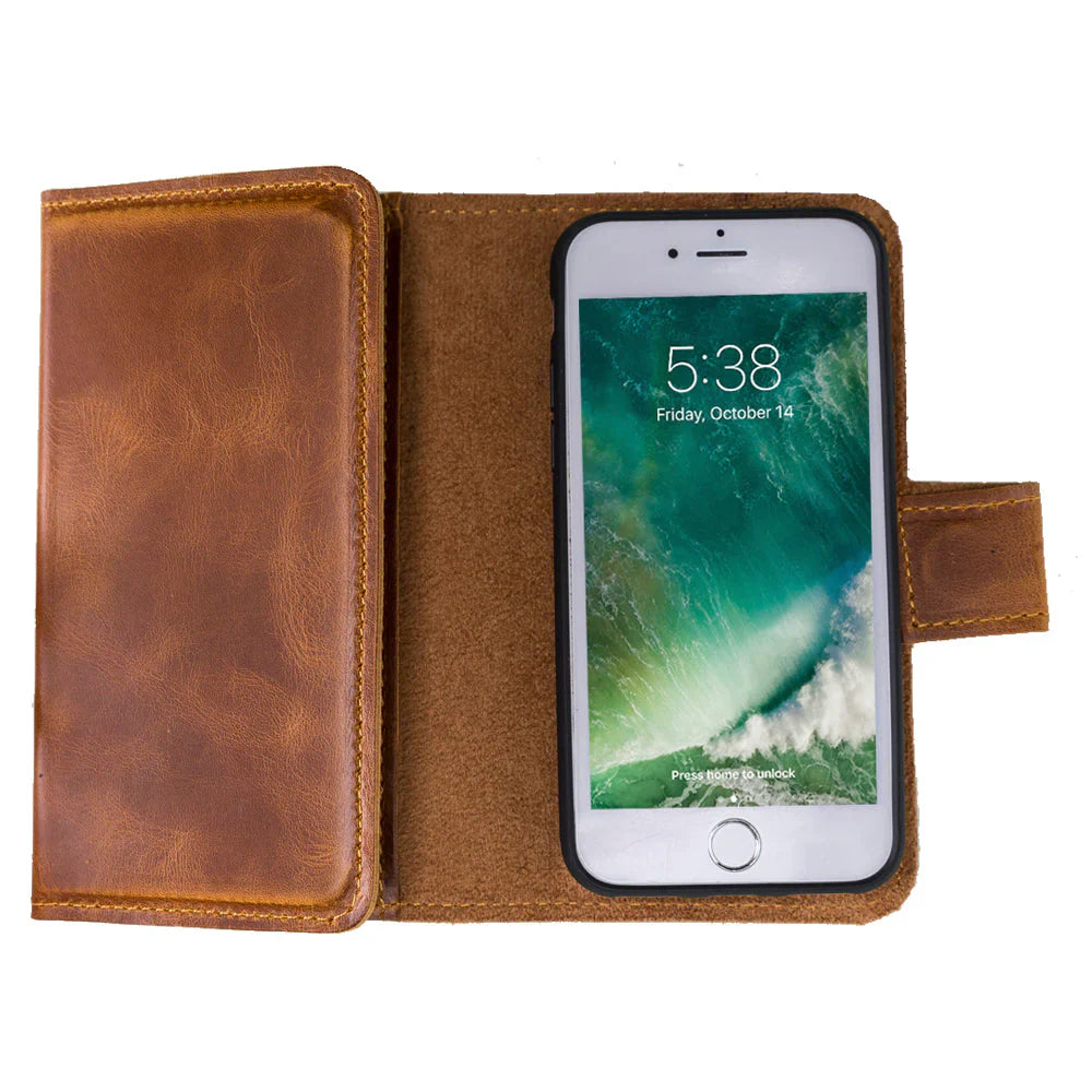 Santa iPhone SE / 8 / 7 Leather Detachable Wallet Case Mizuri Leather