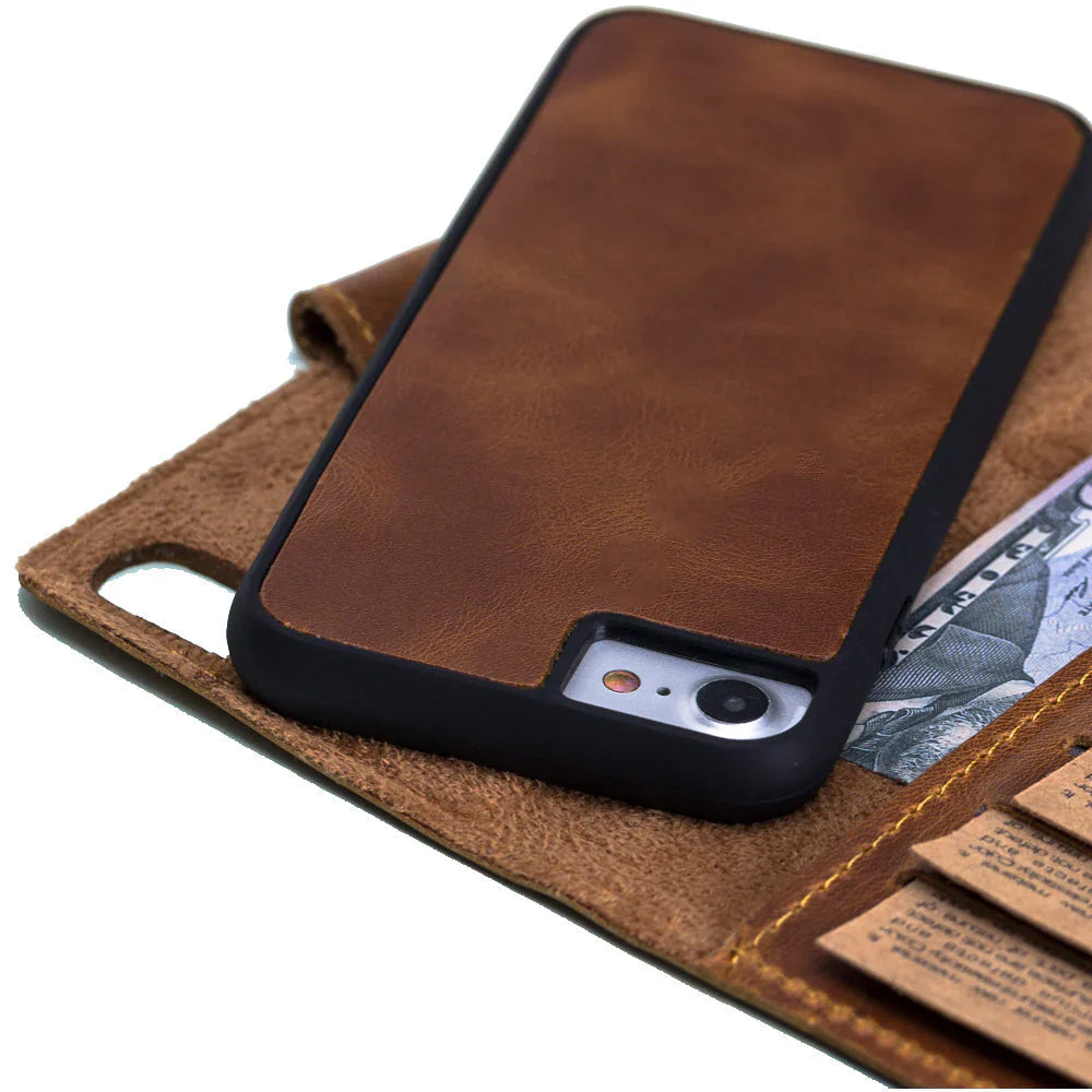 Santa iPhone SE / 8 / 7 Leather Detachable Wallet Case Mizuri Leather