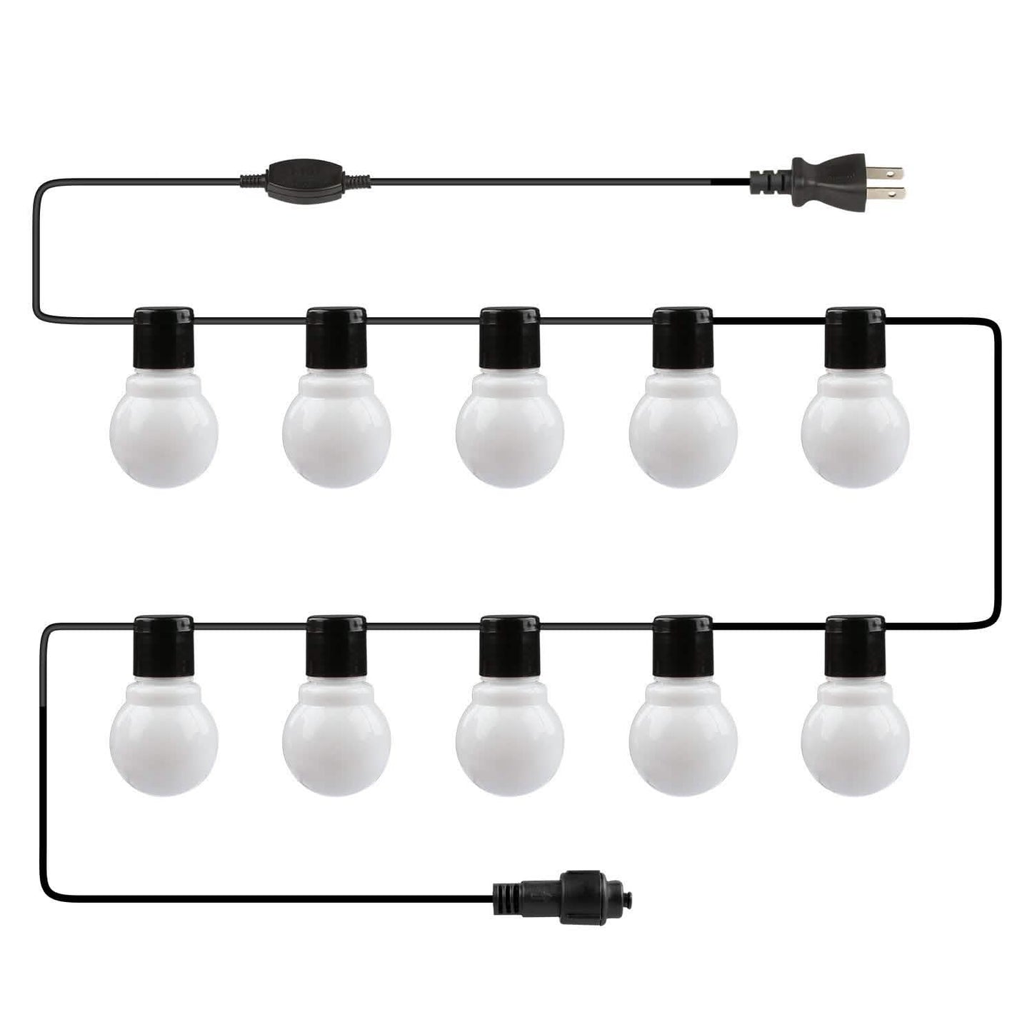 Plug-in Globe String Light Warm White Fairy Light Bulbs DailySale