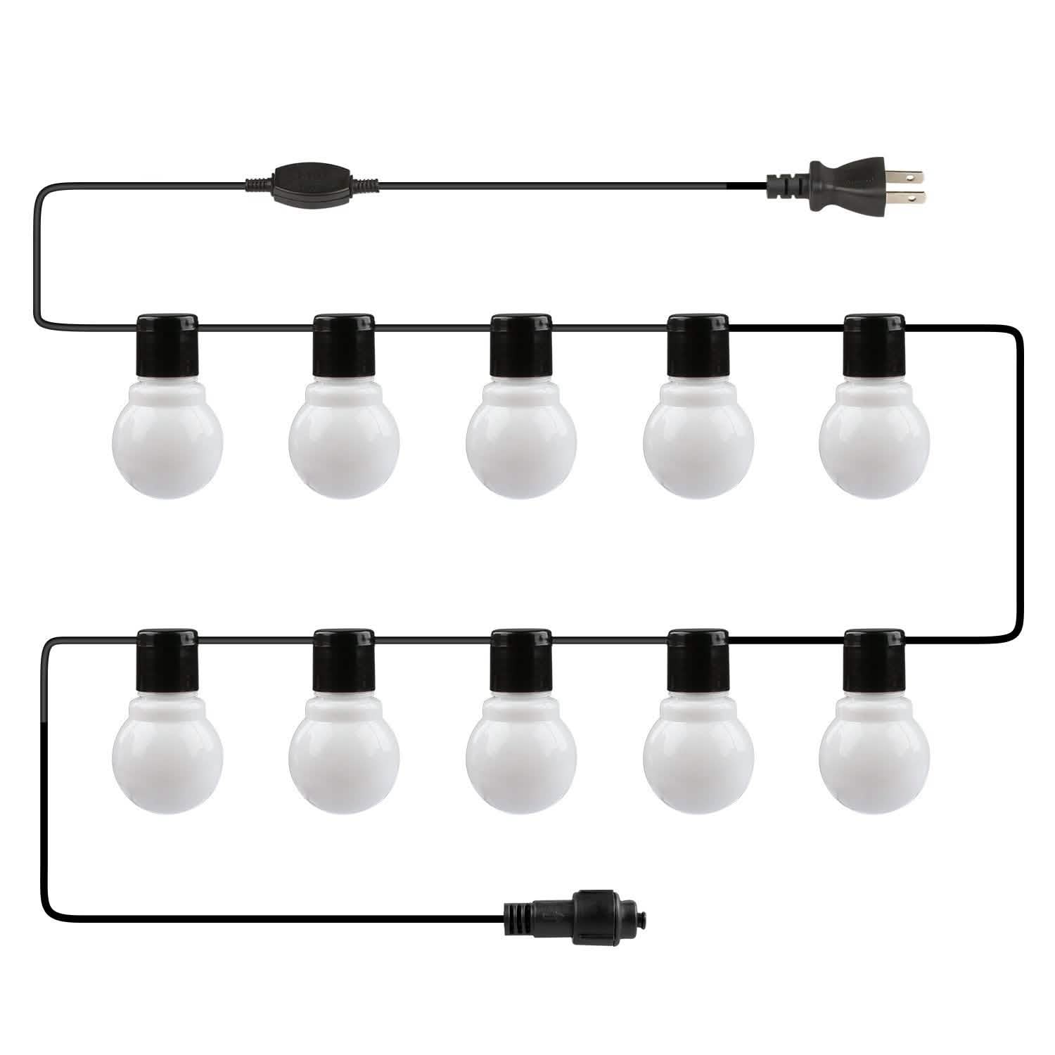 Plug-in Globe String Light Warm White Fairy Light Bulbs DailySale