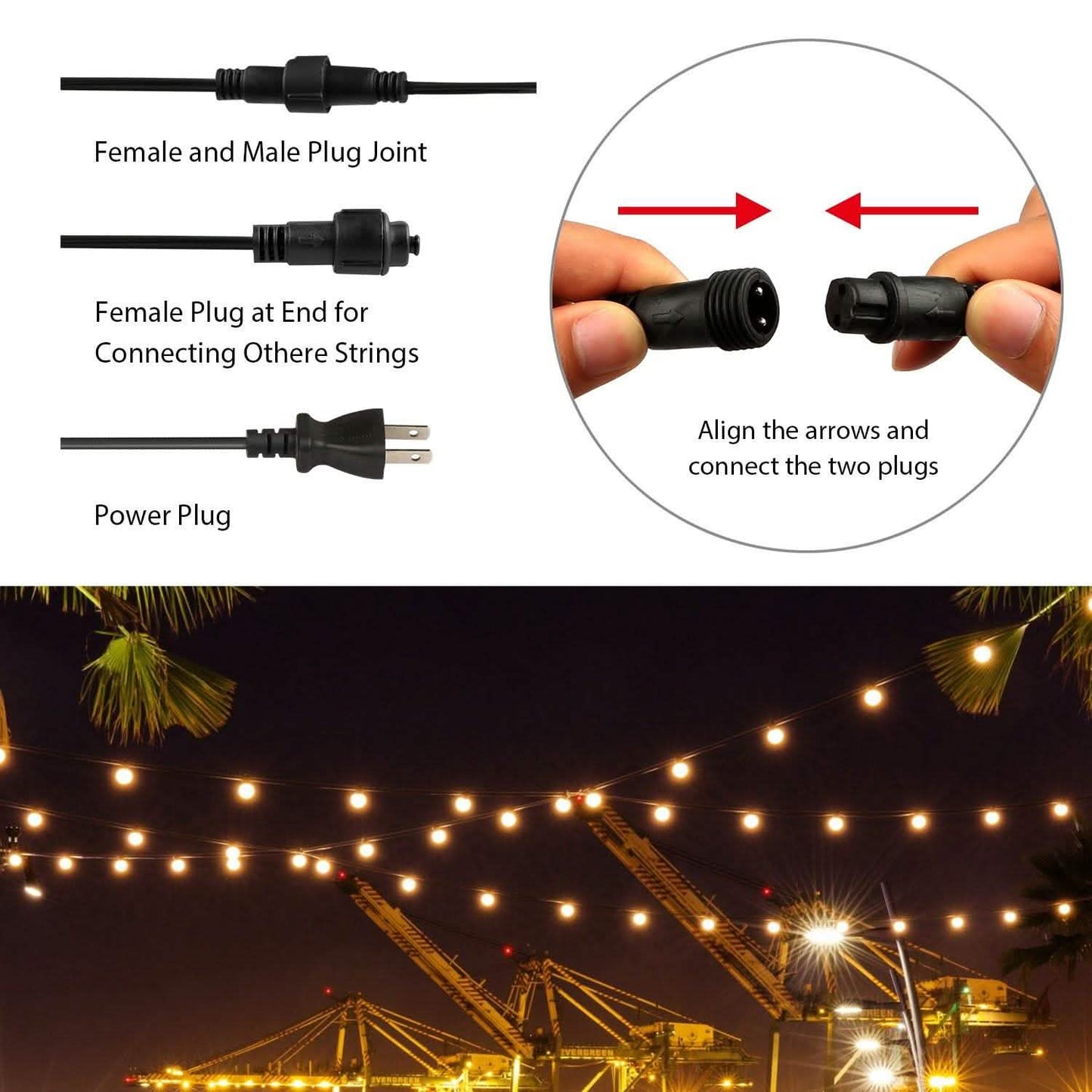 Plug-in Globe String Light Warm White Fairy Light Bulbs DailySale