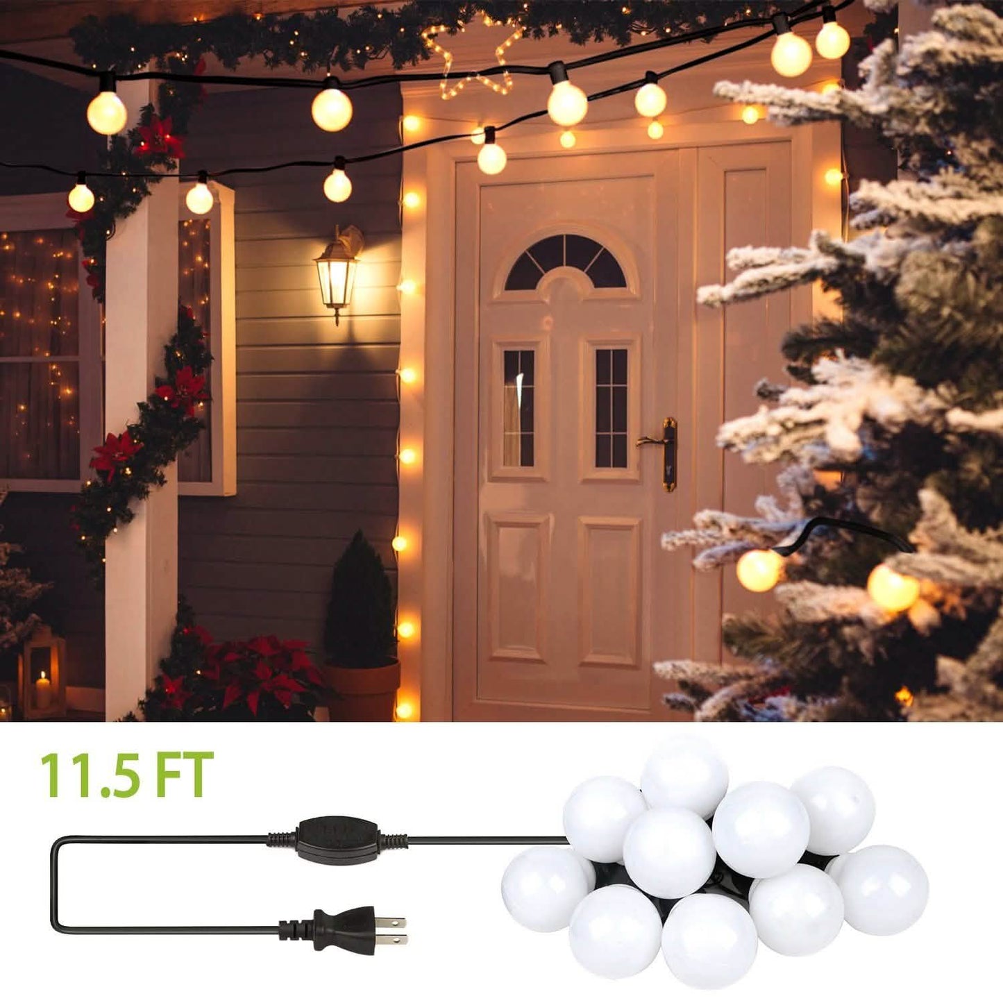 Plug-in Globe String Light Warm White Fairy Light Bulbs DailySale