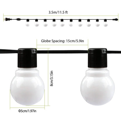 Plug-in Globe String Light Warm White Fairy Light Bulbs DailySale