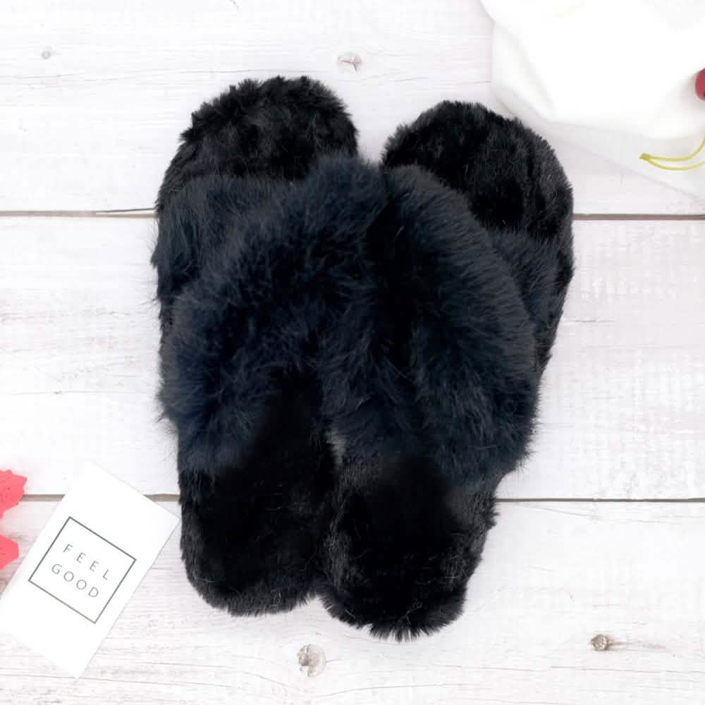 Plush Cross Band Slippers DailySale