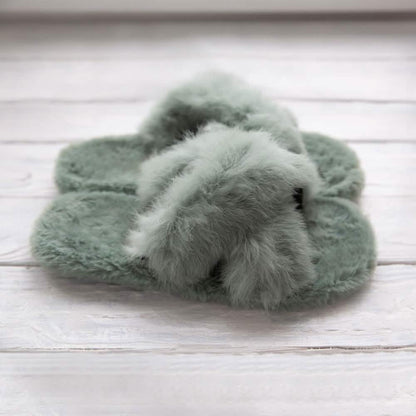 Plush Cross Band Slippers DailySale
