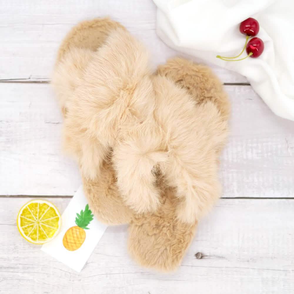 Plush Cross Band Slippers DailySale
