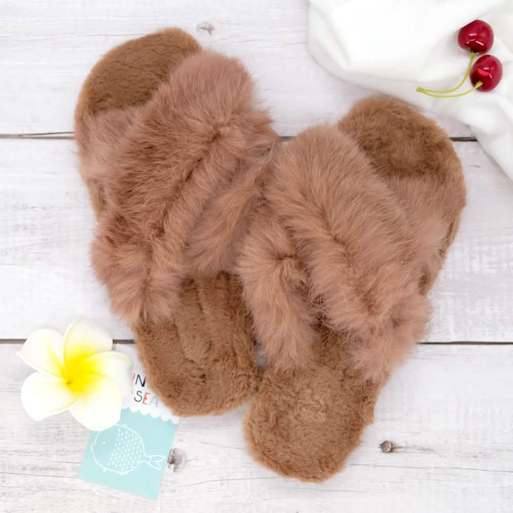 Plush Cross Band Slippers DailySale