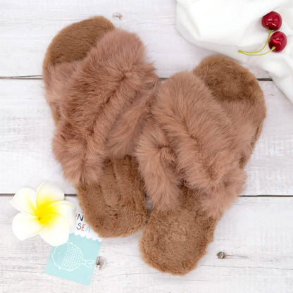 Plush Cross Band Slippers DailySale