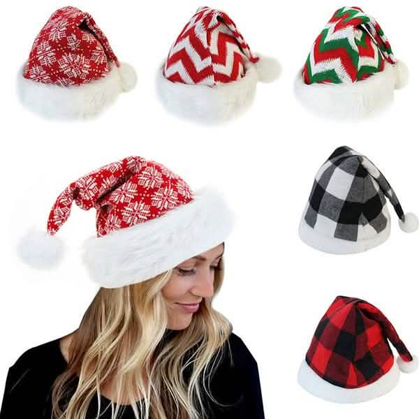 Plush Knitted Christmas Hat DailySale