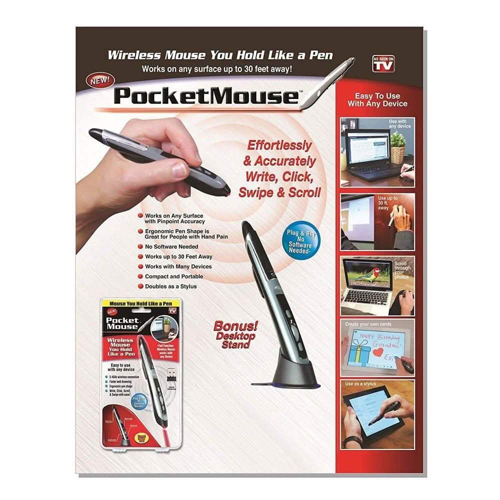 Pocket Mouse Wireless Optical Digital Pen Mouse & Stylus DailySale