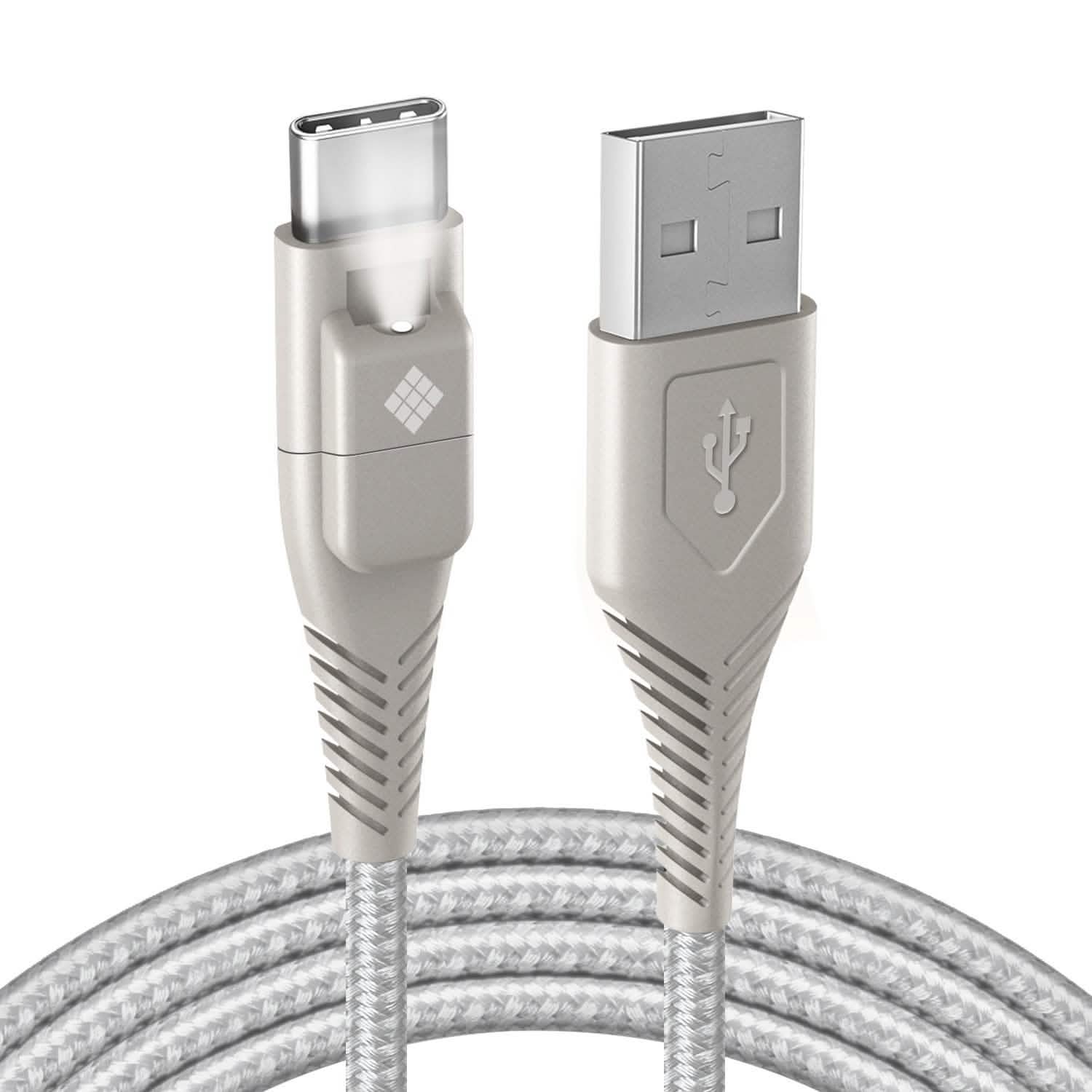 Polaroid 5 Ft USB Type-C Nylon Braided Charger Cable with LED Light DailySale