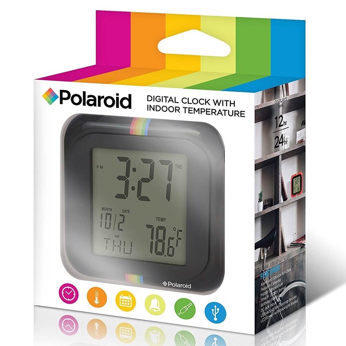 Polaroid Desktop Digital Clock - Assorted Colors DailySale