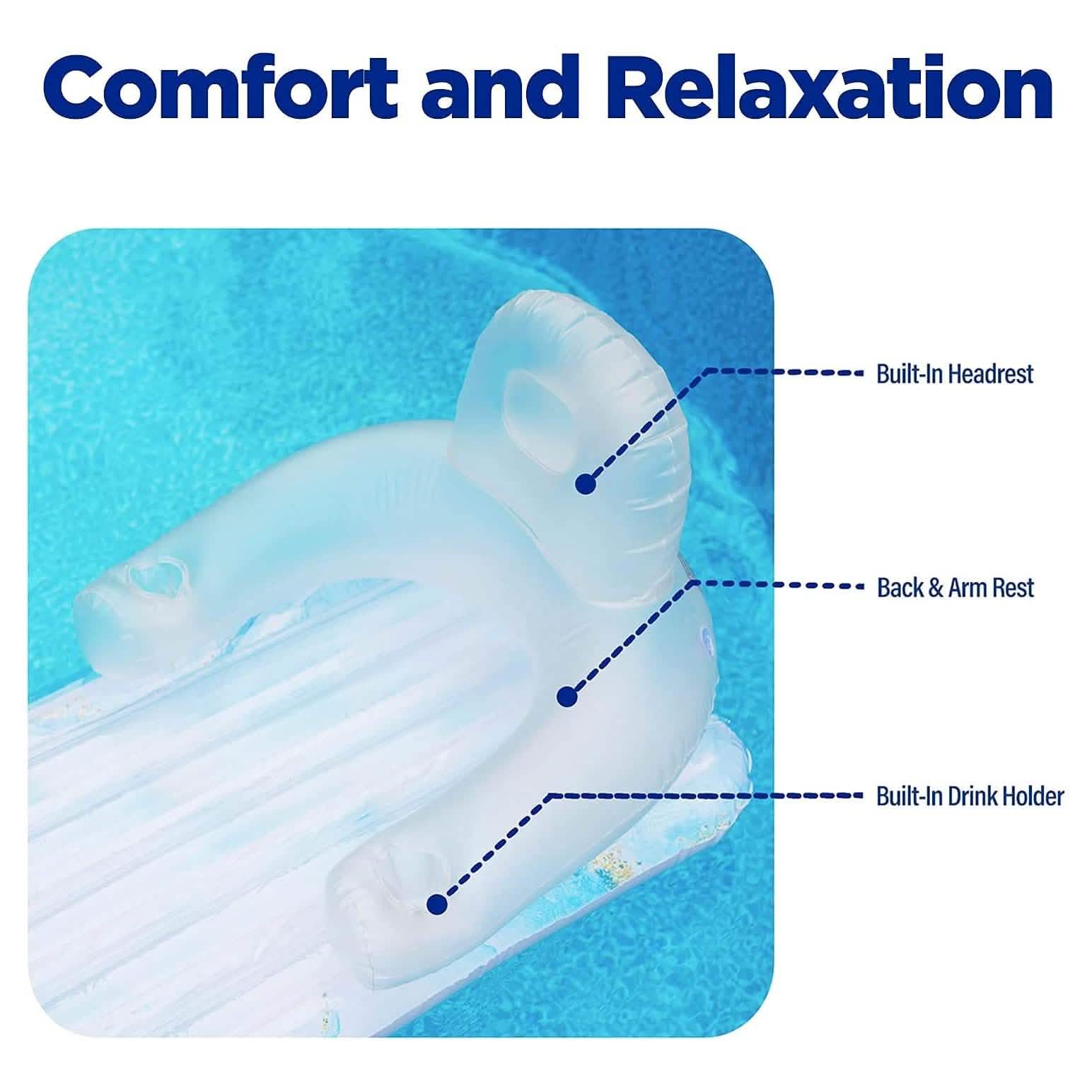 Pool Float for Adults Inflatable Lounge Chair Recliner for Swimming/Tanning DailySale