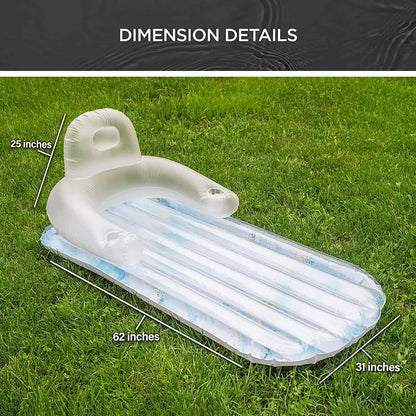 Pool Float for Adults Inflatable Lounge Chair Recliner for Swimming/Tanning DailySale