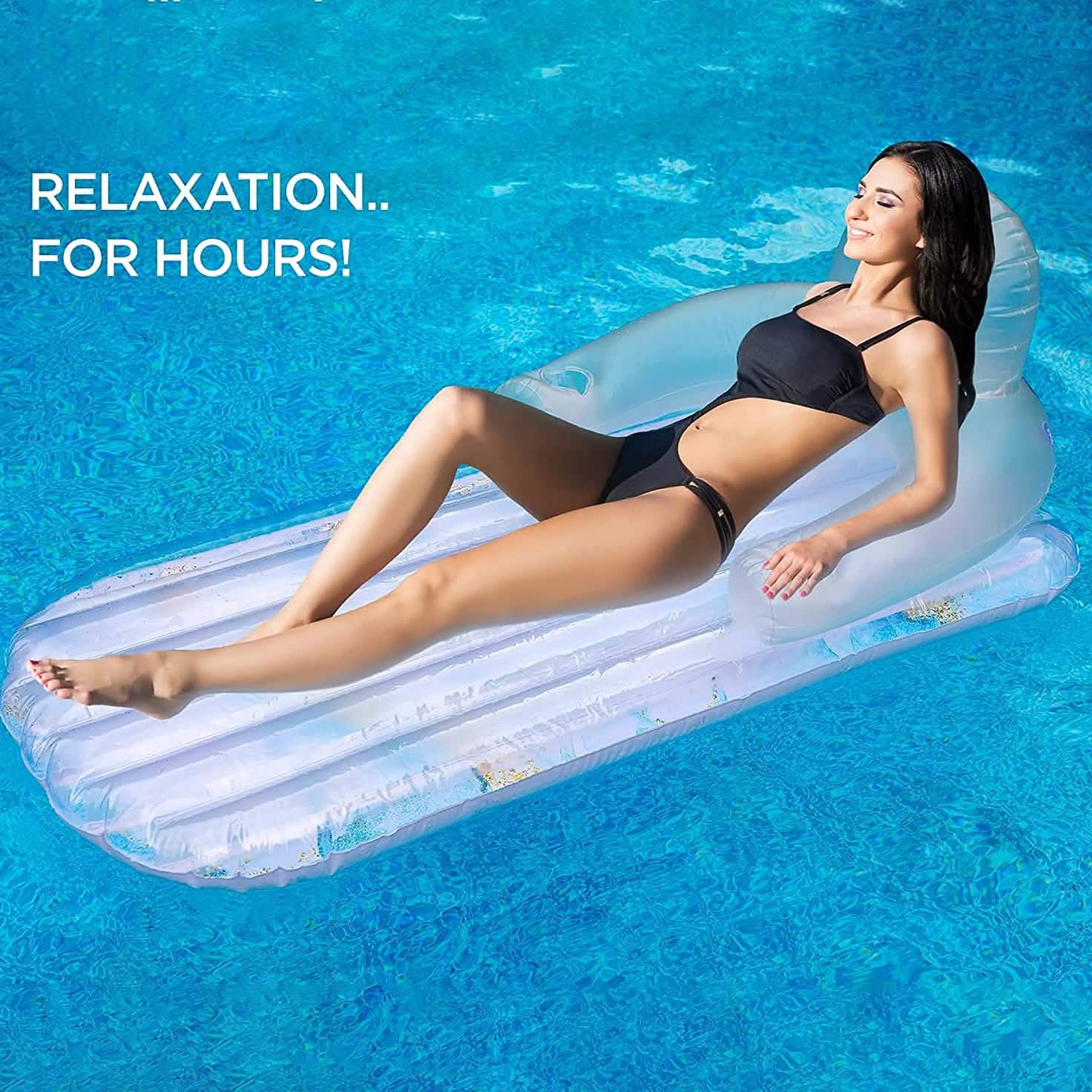 Pool Float for Adults Inflatable Lounge Chair Recliner for Swimming/Tanning DailySale