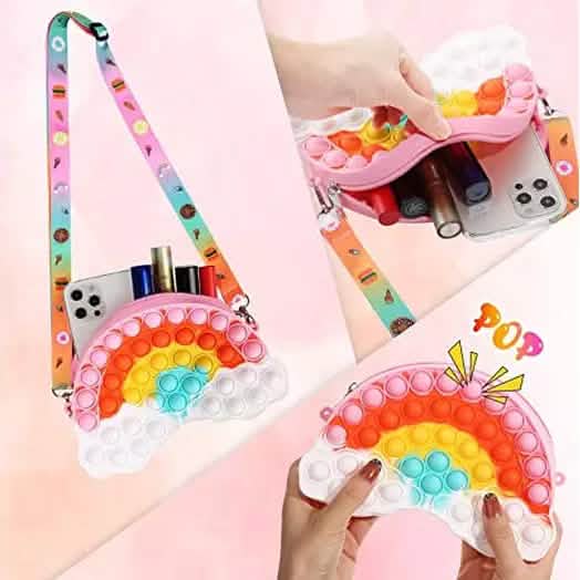 Pop Fidget Toys Rainbow Shoulder Bag DailySale