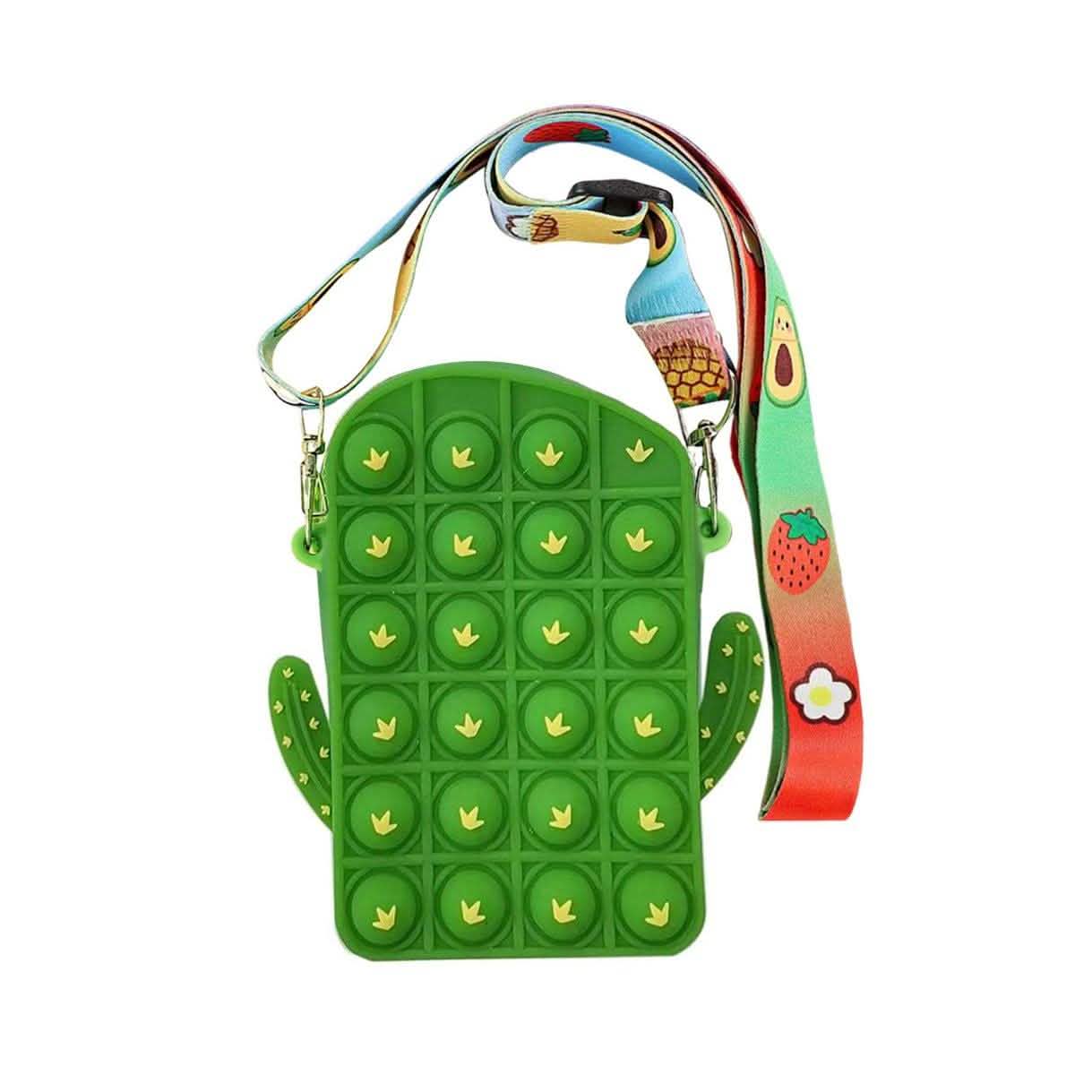 Pop-It Bubble Unicorn And Fruits Fidget Crossbody Handbag Purse DailySale