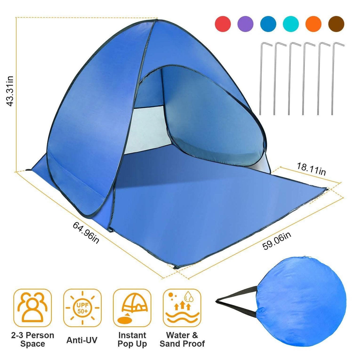 Pop Up Beach Tent Sun Shade Shelter DailySale