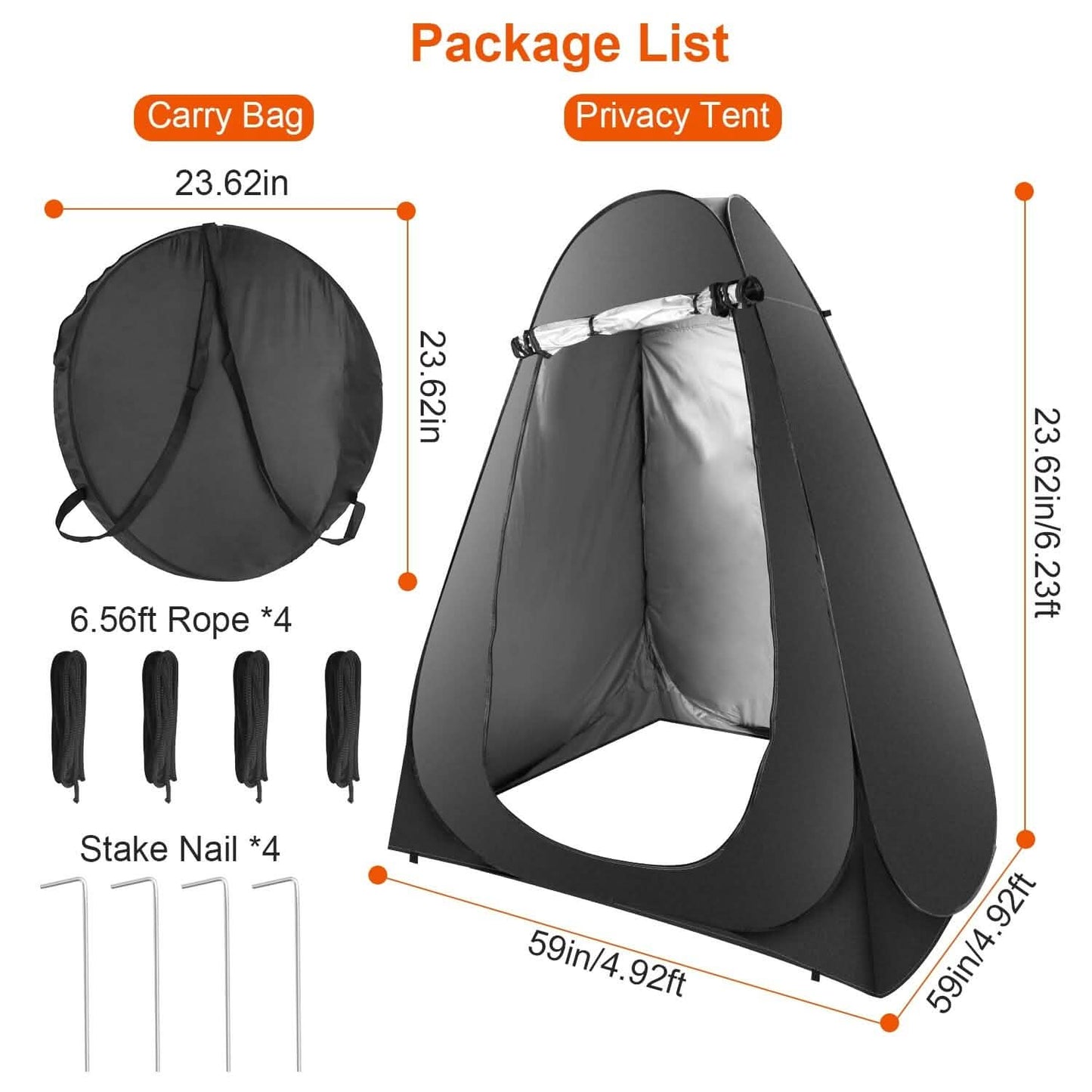 Pop Up Privacy Foldable Tent with Carry Bag DailySale