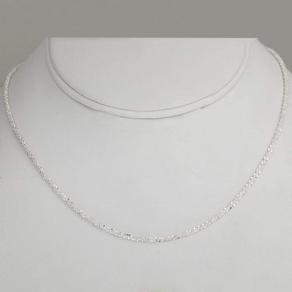 Pori Jewelers 925 Sterling Silver 2MM Twisted ROC Chain Necklace DailySale