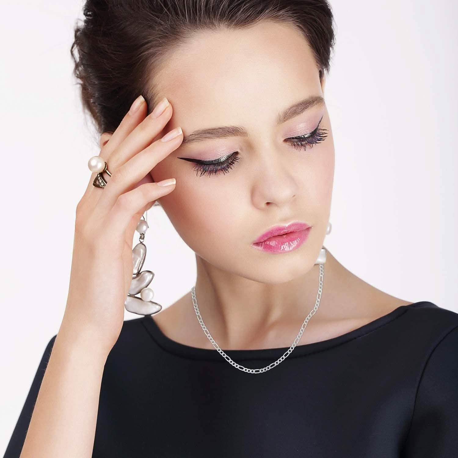 Pori Jewelers 925 Sterling Silver Figaro Chain Necklace DailySale