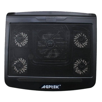 Portable 5 Fans Cooling Pad LED Light Radiator DailySale