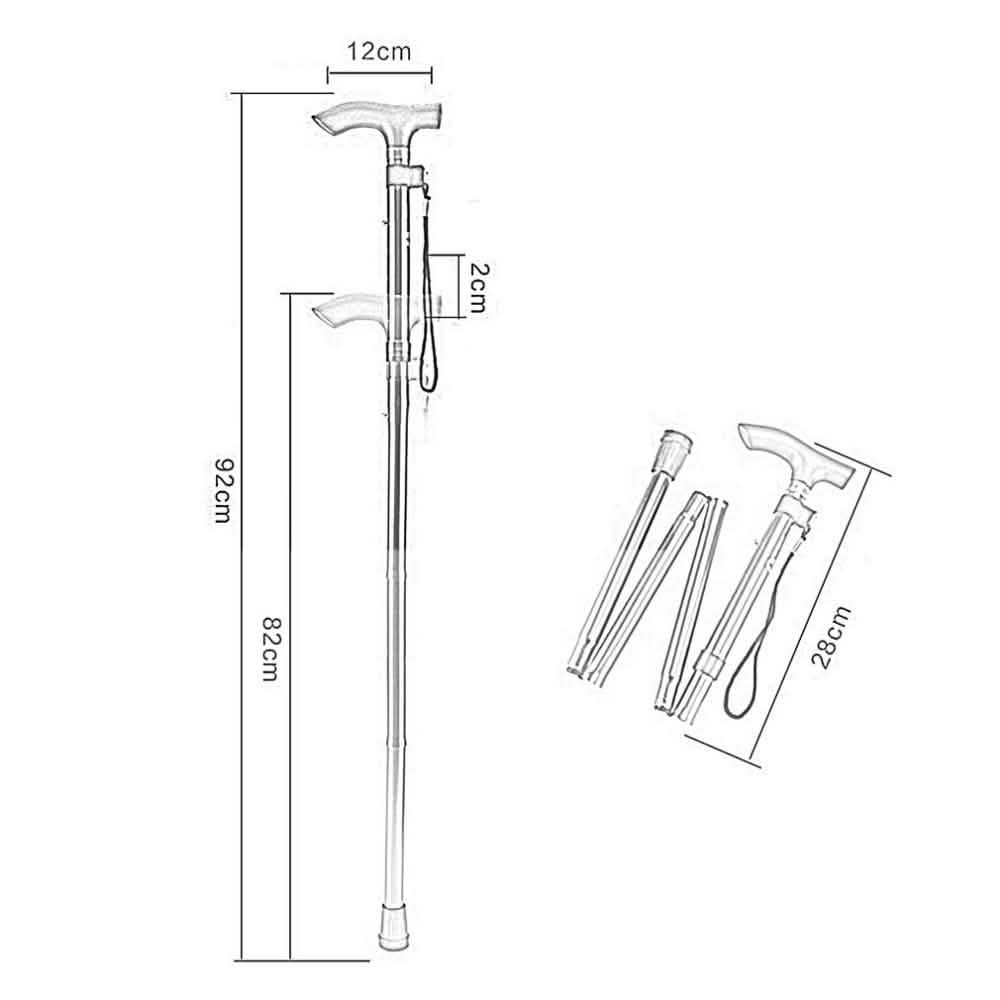 Portable Aluminum Folding Walking Travel Stick Cane DailySale