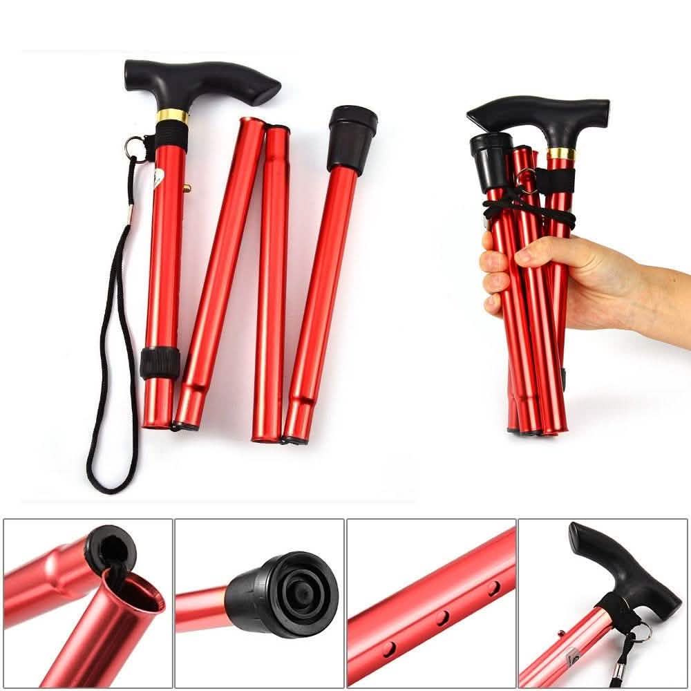 Portable Aluminum Folding Walking Travel Stick Cane DailySale