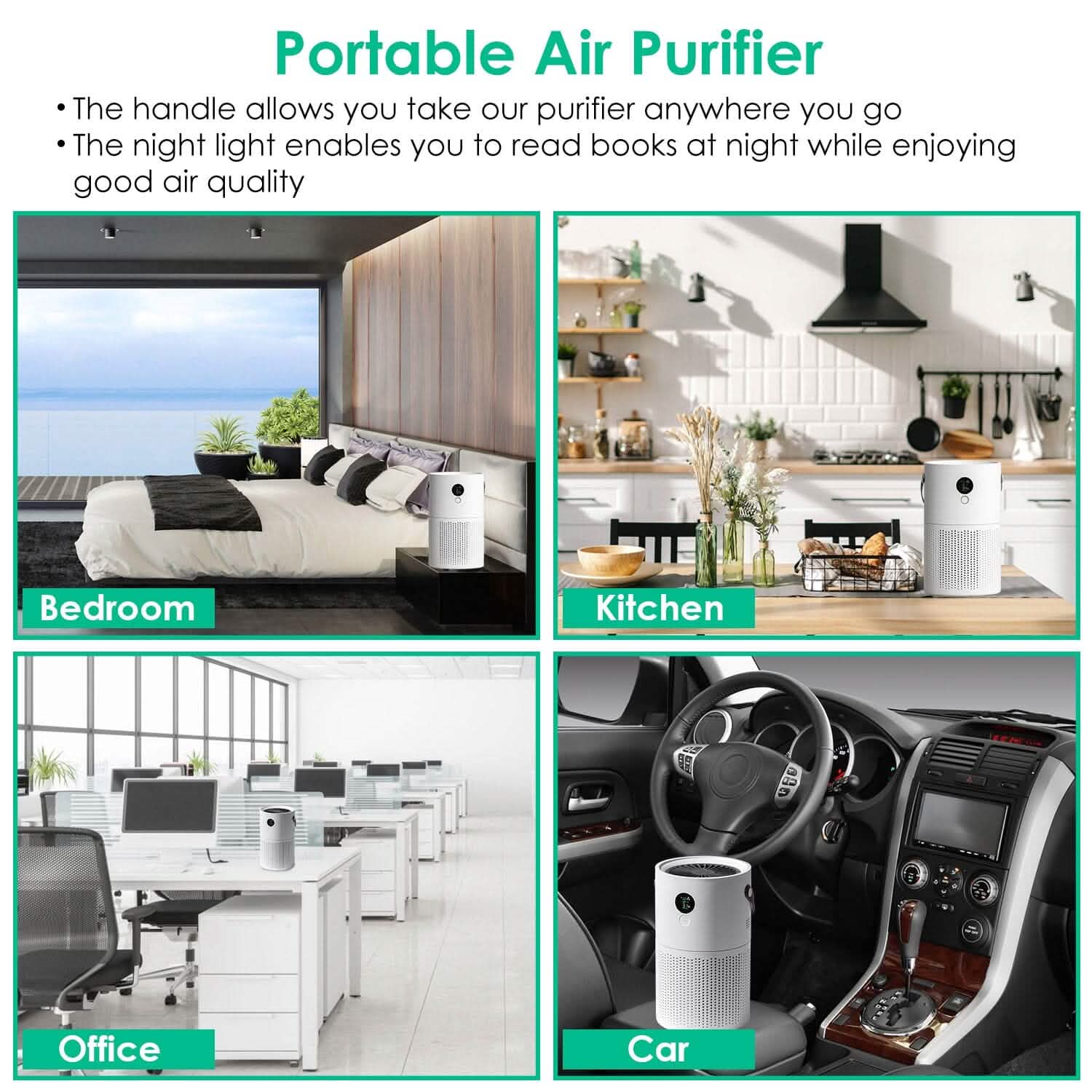 Portable Anio Air Purifier Electronic Air Sterilization with 4 Modes Night Light DailySale