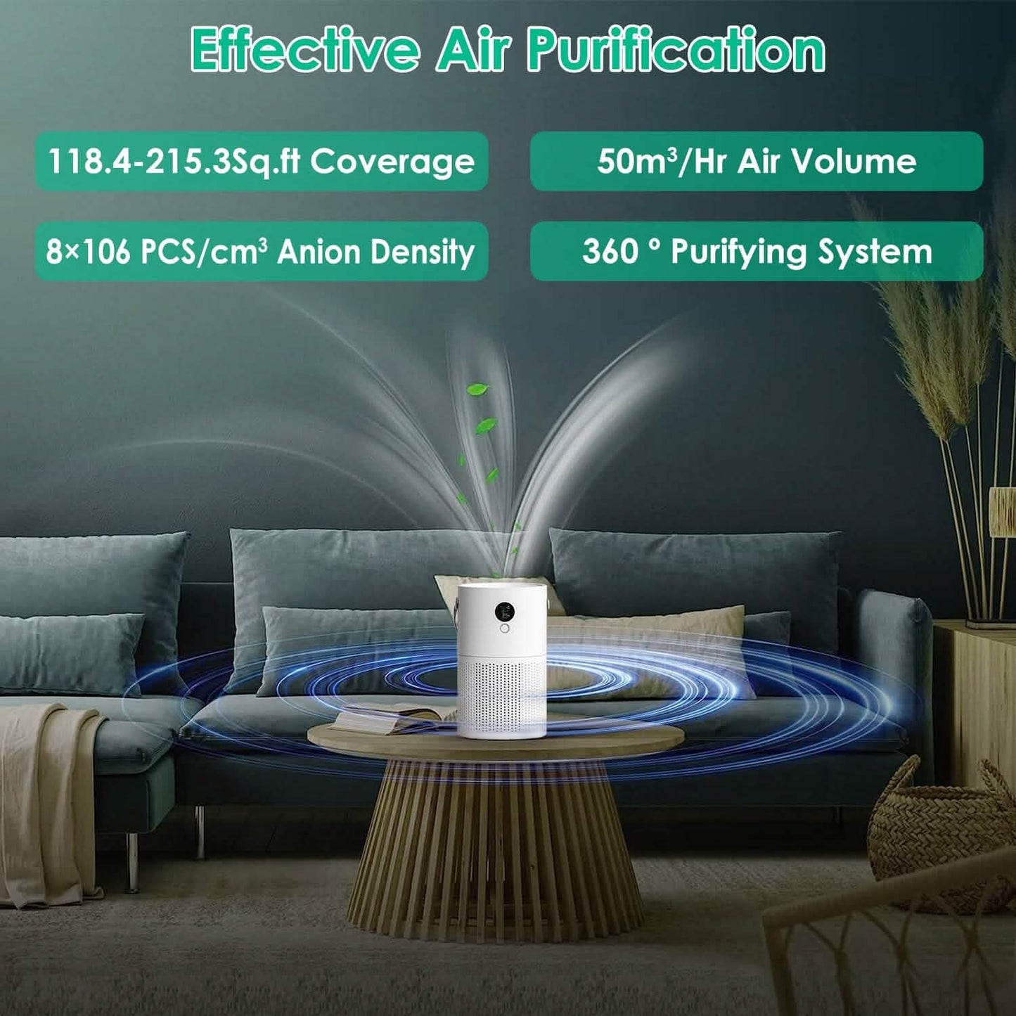 Portable Anio Air Purifier Electronic Air Sterilization with 4 Modes Night Light DailySale