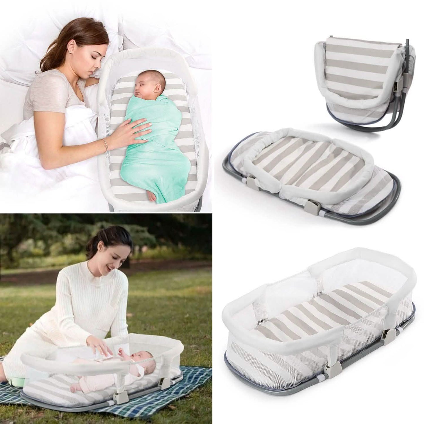 Portable Baby Bedside Lounger Infant Bassinet Sleeping Bed DailySale