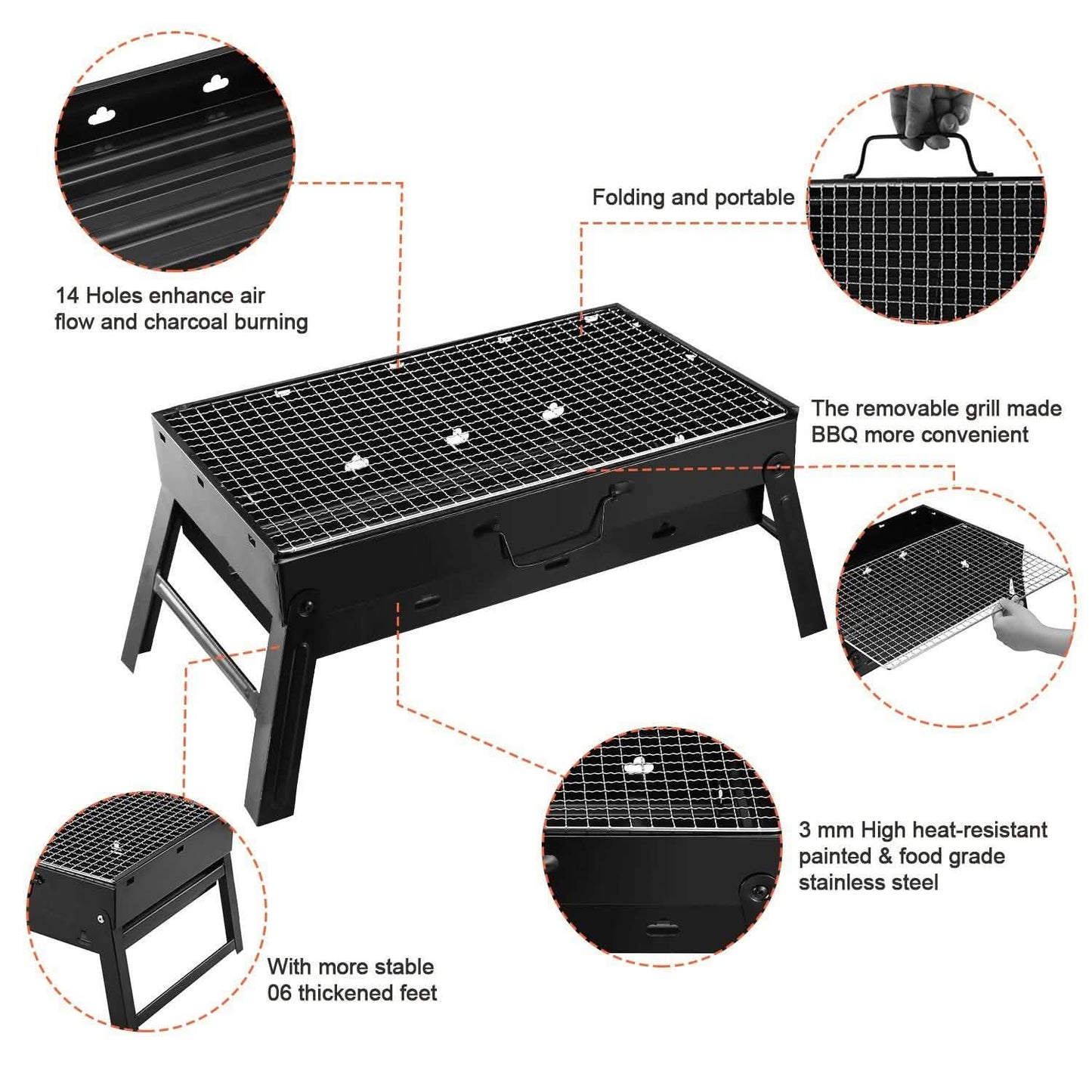 Portable Barbecue Grill Foldable Charcoal DailySale