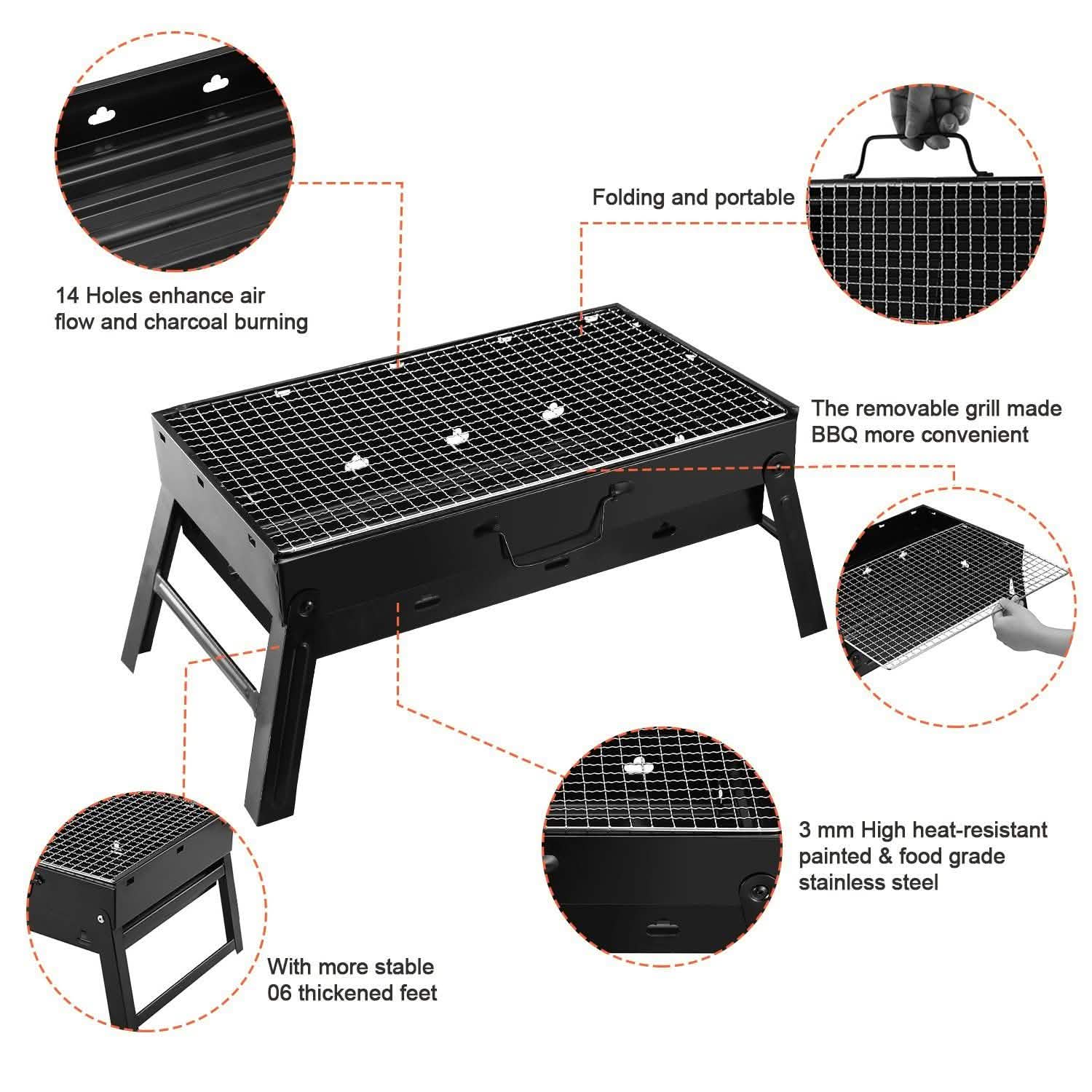 Portable Barbecue Grill Foldable Charcoal DailySale