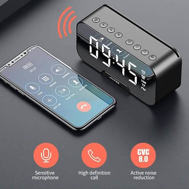Portable Bluetooth Speaker Mirror Alarm Clock DailySale