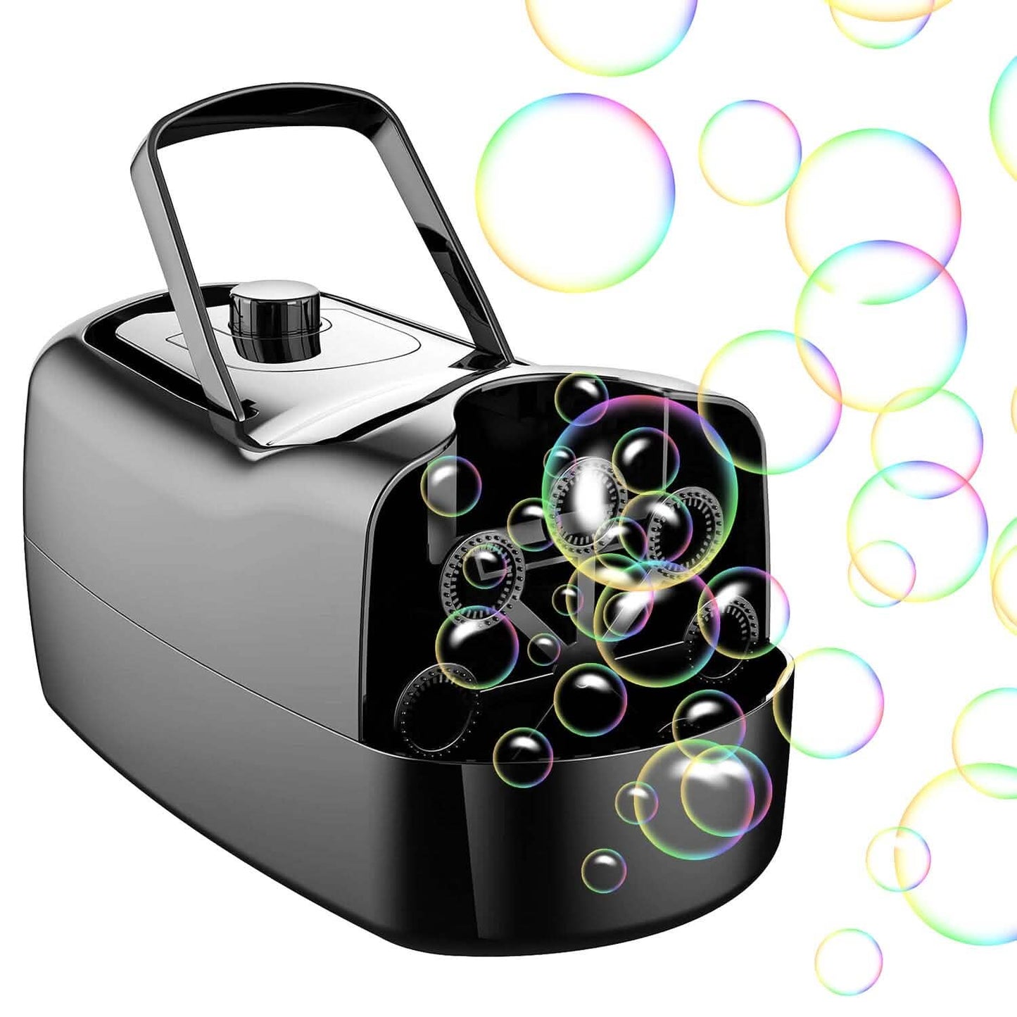 Portable Bubble Blowing Machine  with 2 Speeds Handle 3000-4000 Bubbles Per Minute Plug-In Battery Powered DailySale