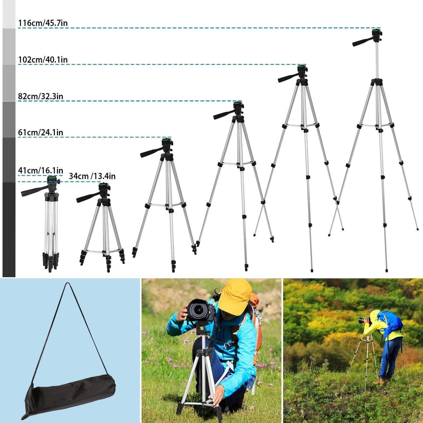 Portable Camera Tripod 45" Adjustable Camera Stand DailySale